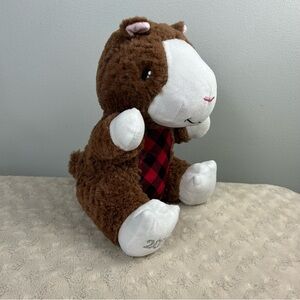 Pacific Coast Hope the Hamster Dog Toy Plush Stuffed Squeaker Buffalo Plaid Red
